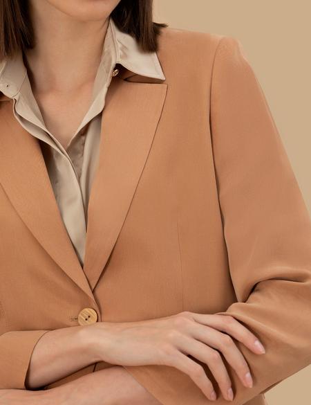 Kahverengi Kupro Regular Fit Ceket - 50262598019