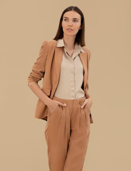 Kahverengi Kupro Regular Fit Ceket - 50262598019