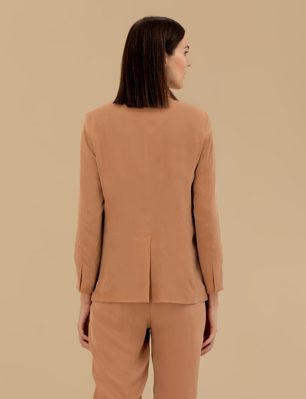 Kahverengi Kupro Regular Fit Ceket - 50262598019