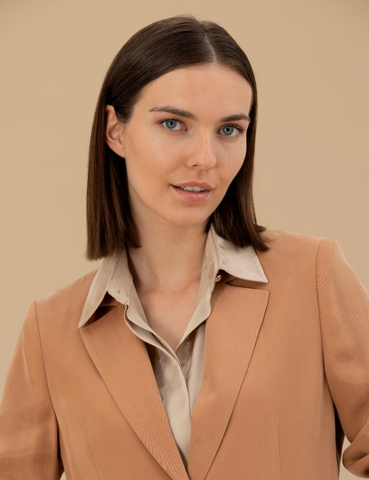 Kahverengi Kupro Regular Fit Ceket - 50262598019