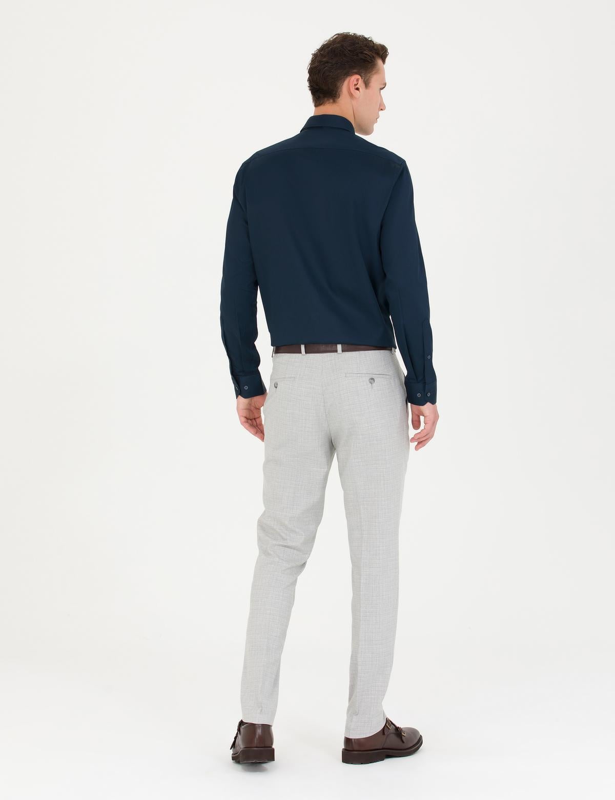 Gri Slim Fit Kumaş Pantolon - 50276238039