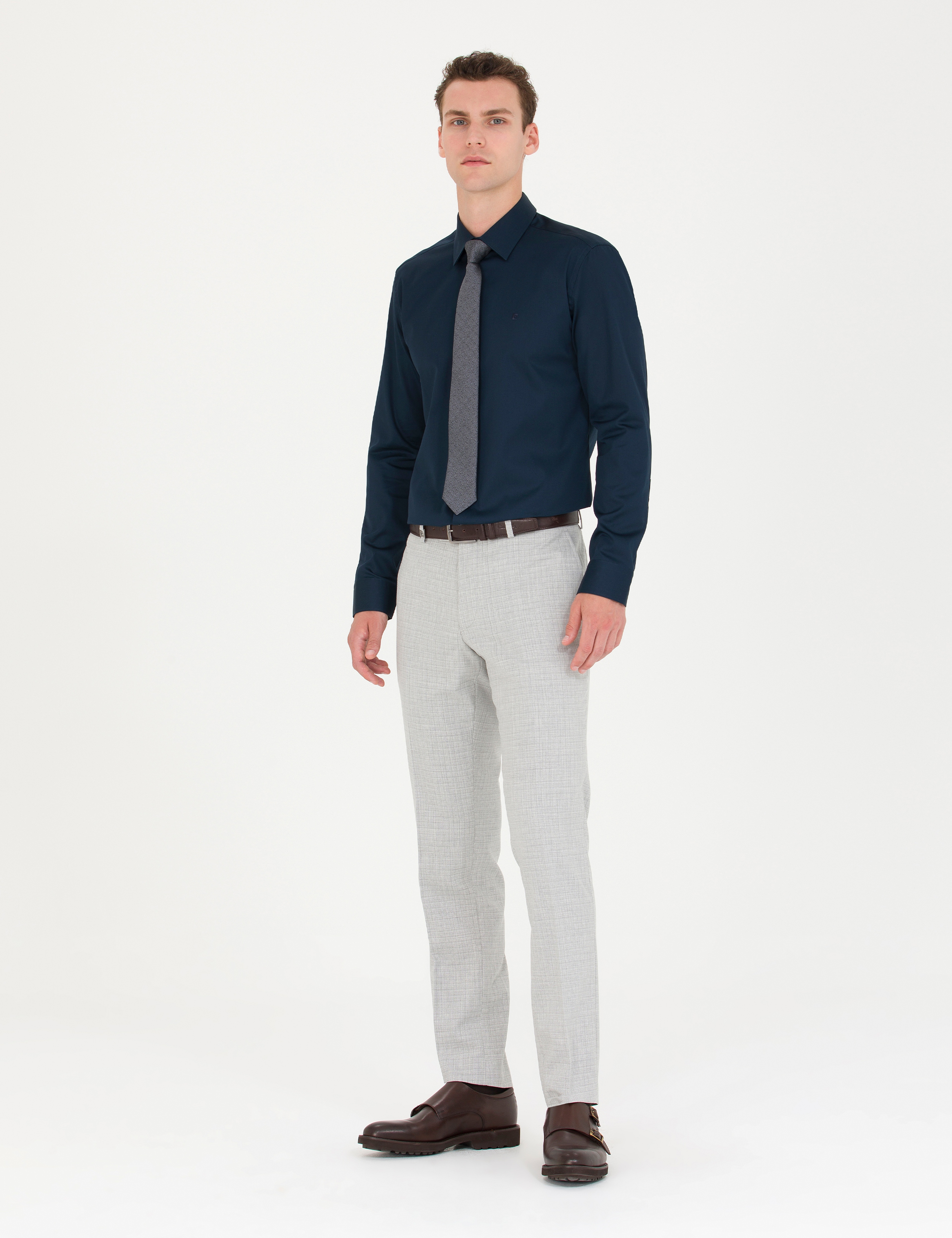 Gri Slim Fit Kumaş Pantolon