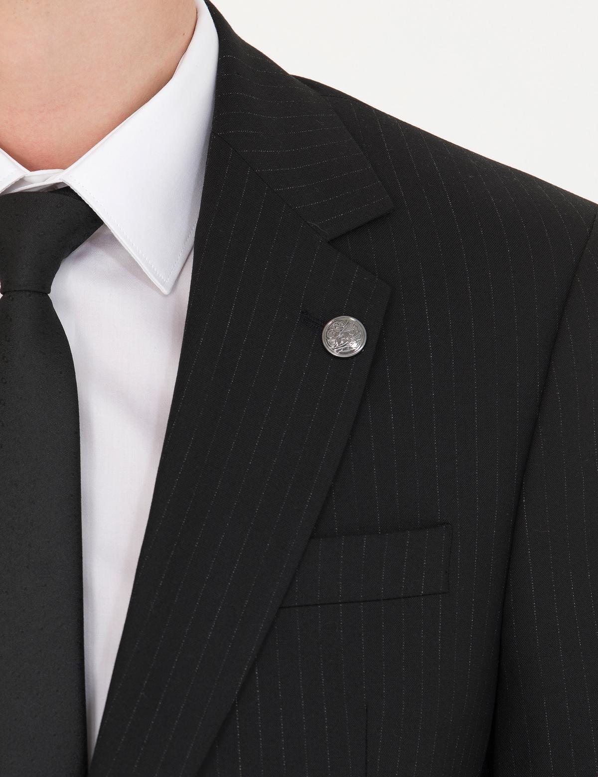 Siyah Klasik Çizgili Takım Elbise - 50275561011