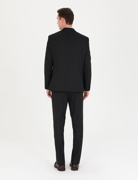 Siyah Klasik Çizgili Takım Elbise - 50275561011