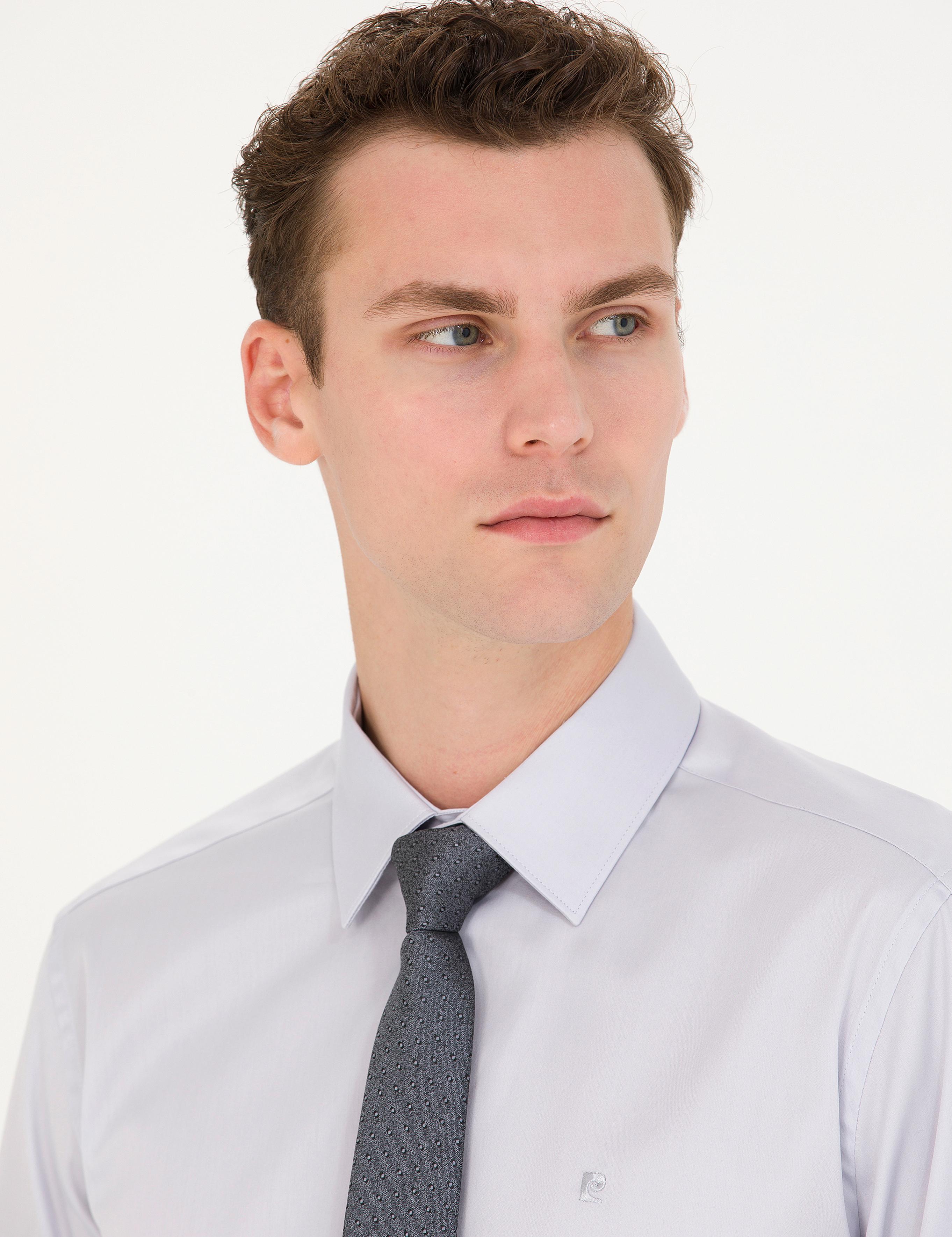 Gri Slim Fit Uzun Kollu Basic Gömlek