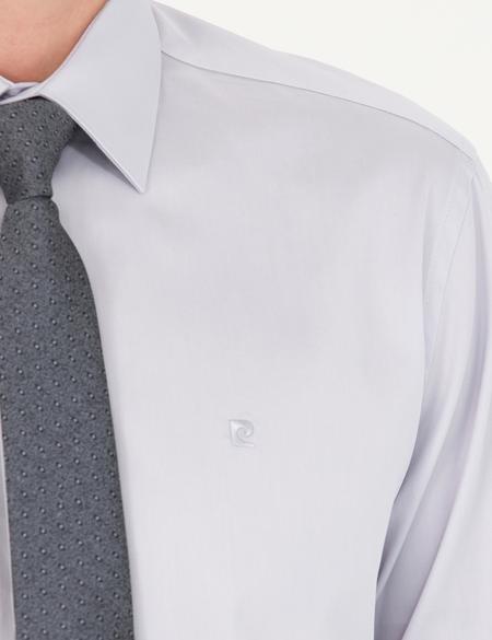 Gri Slim Fit Uzun Kollu Basic Gömlek - 50277147047