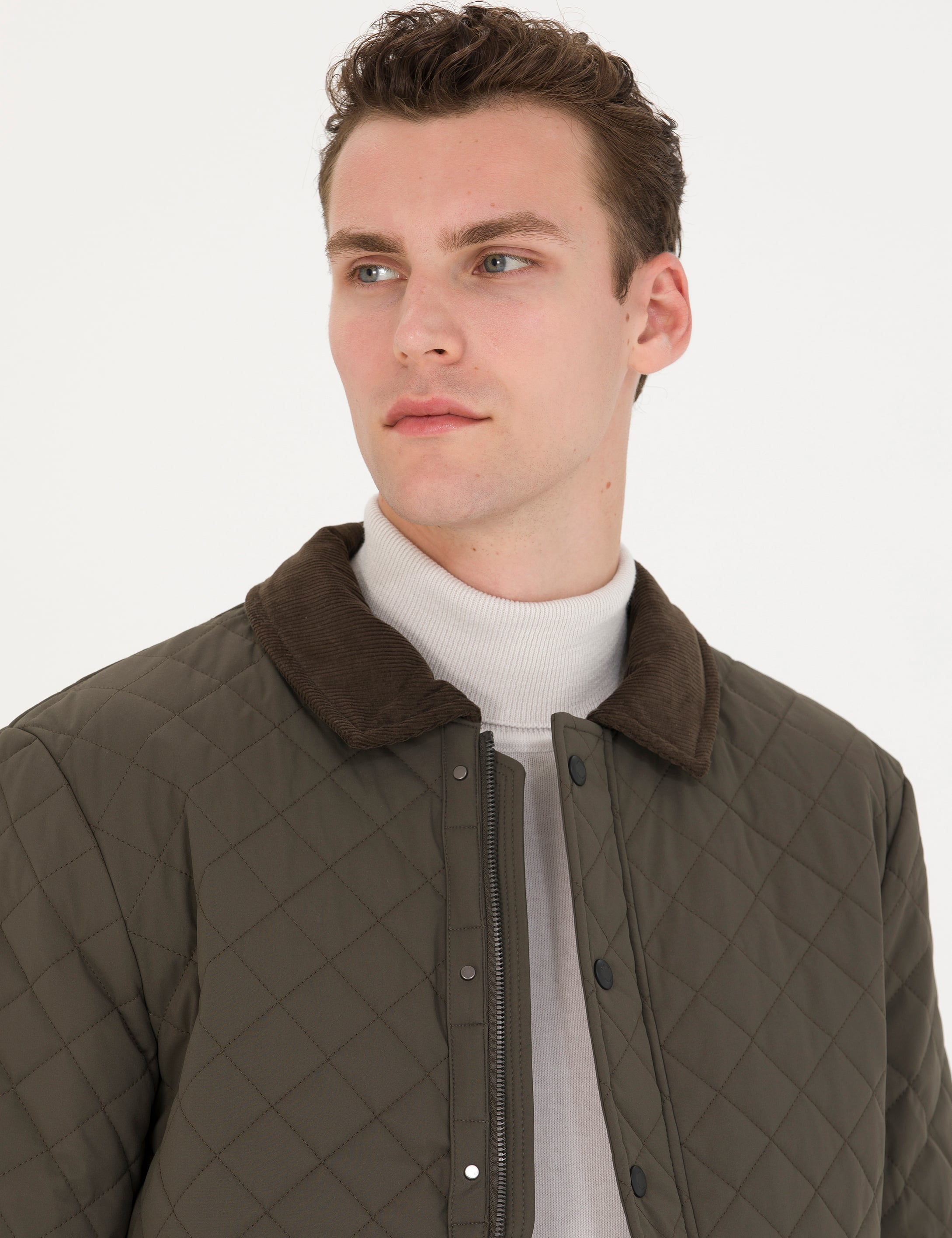 Pierre Cardin Haki Kapitone Mont görsel 3