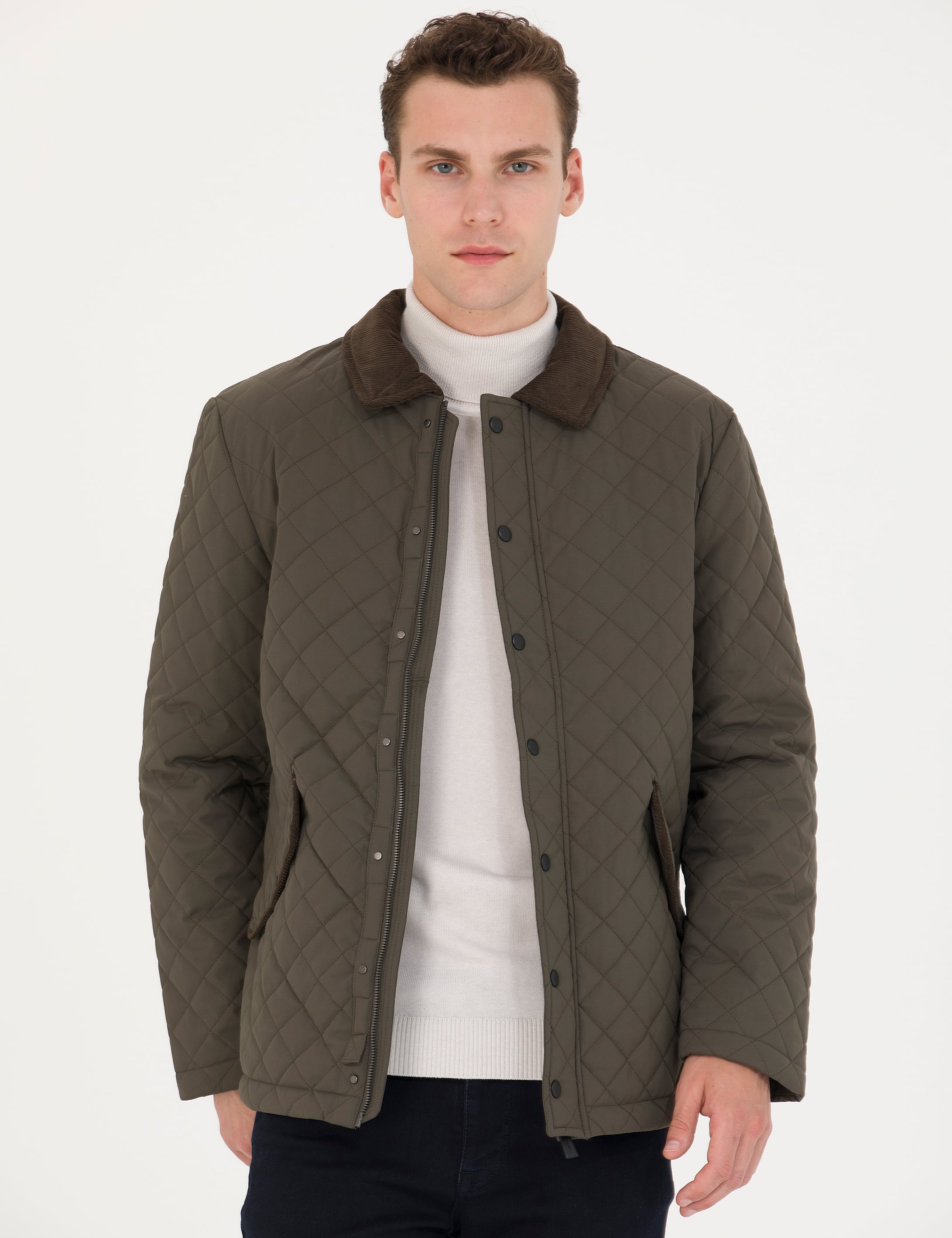 Pierre Cardin Haki Kapitone Mont görsel 2