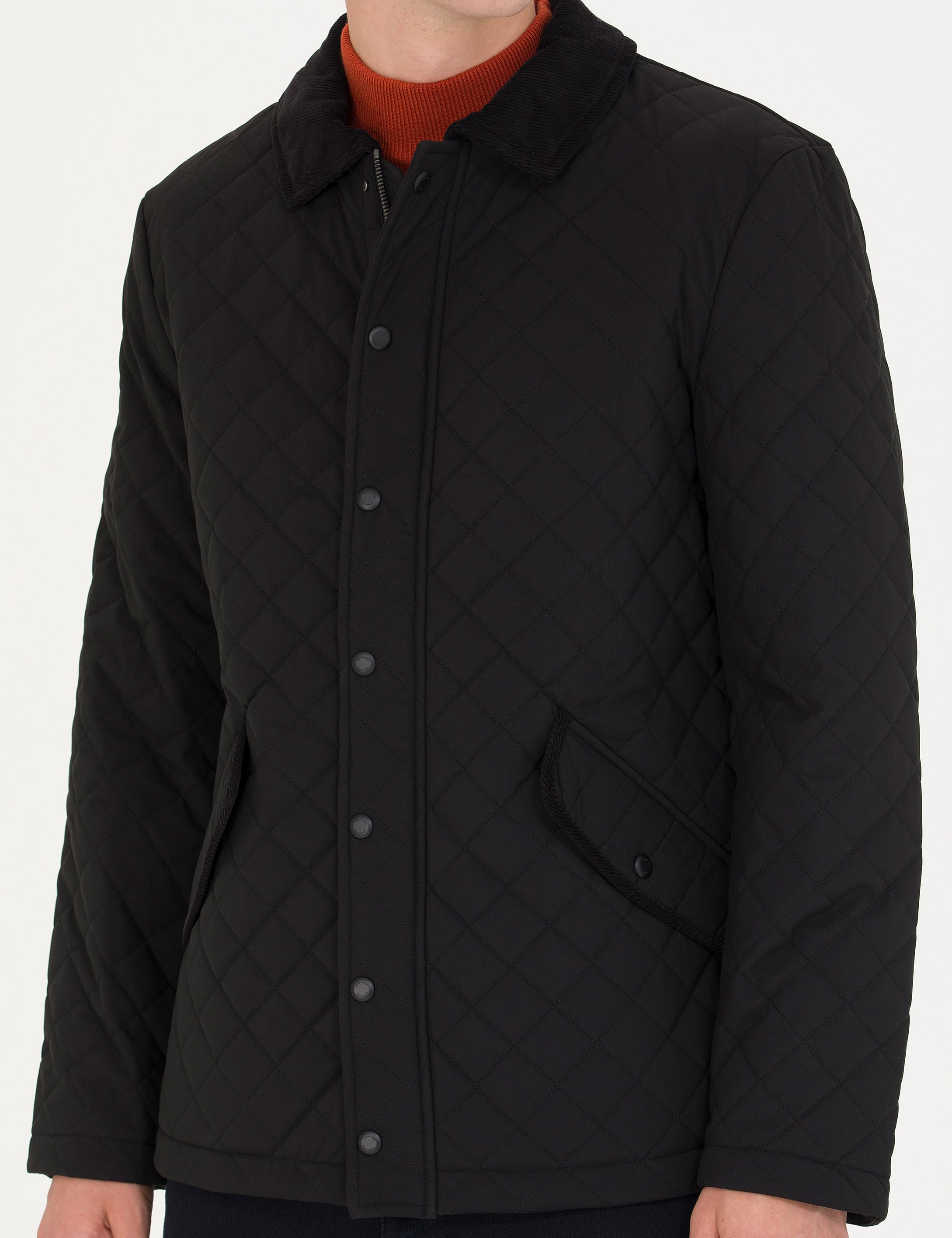 Pierre Cardin Siyah Kapitone Mont görsel 6