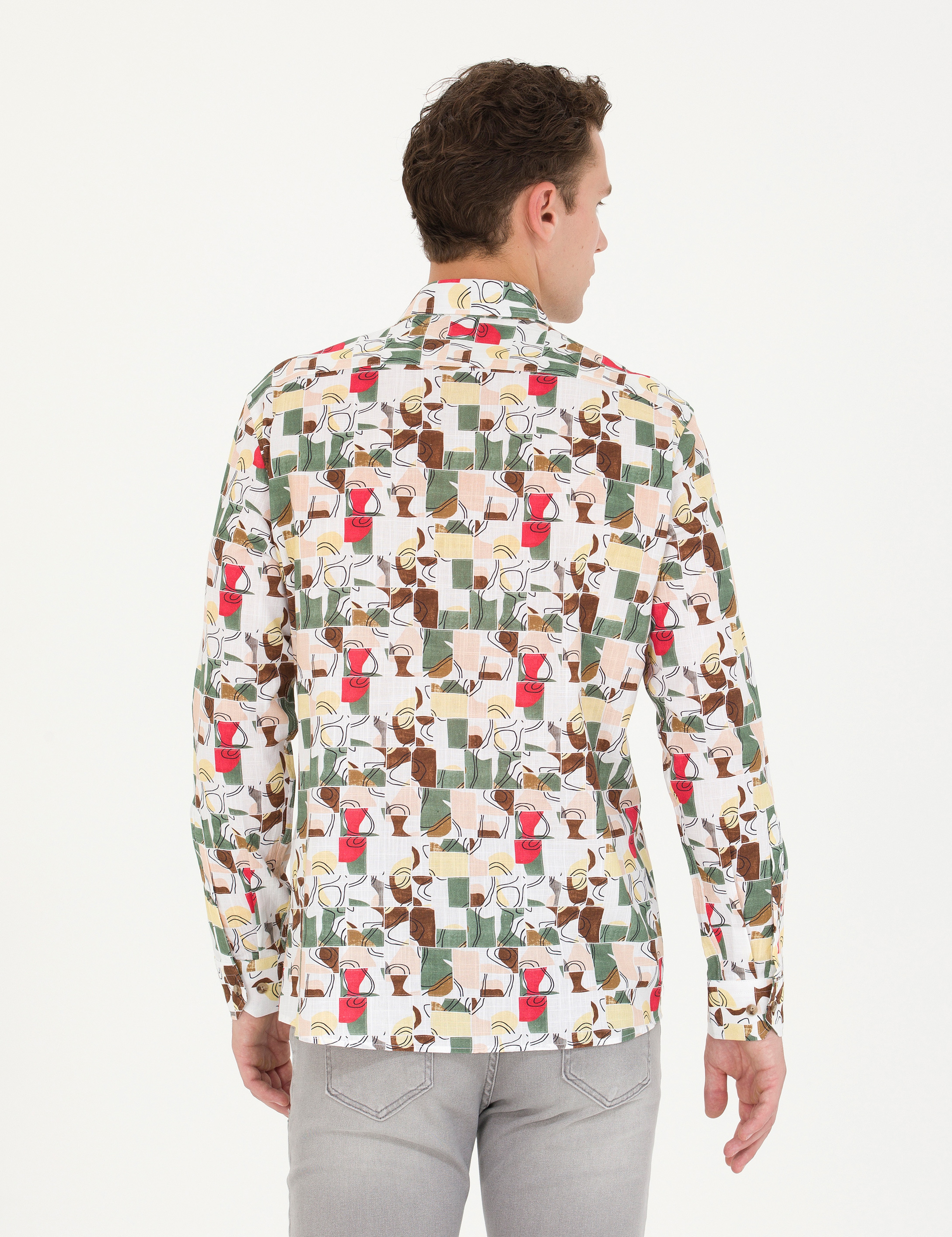 Haki Regular Fit Uzun Kollu Gömlek - Image 5