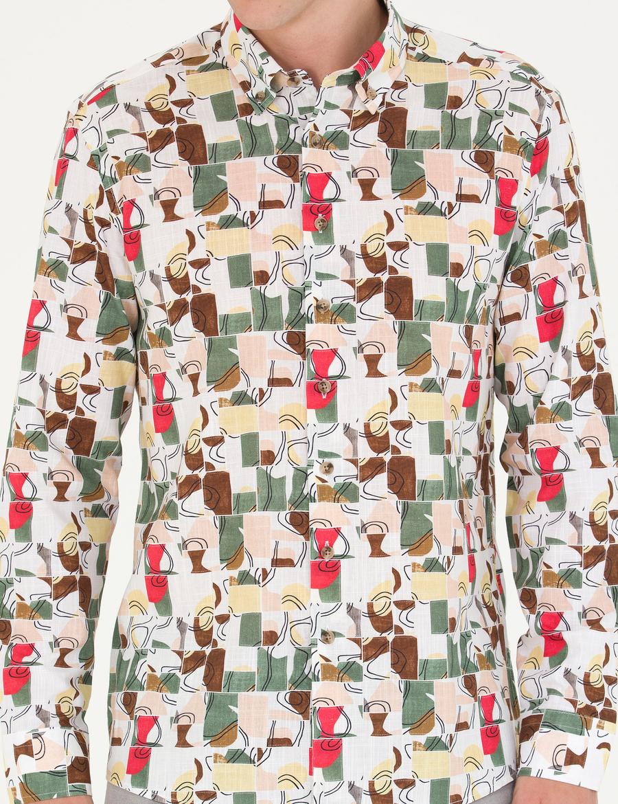 Haki Regular Fit Uzun Kollu Gömlek