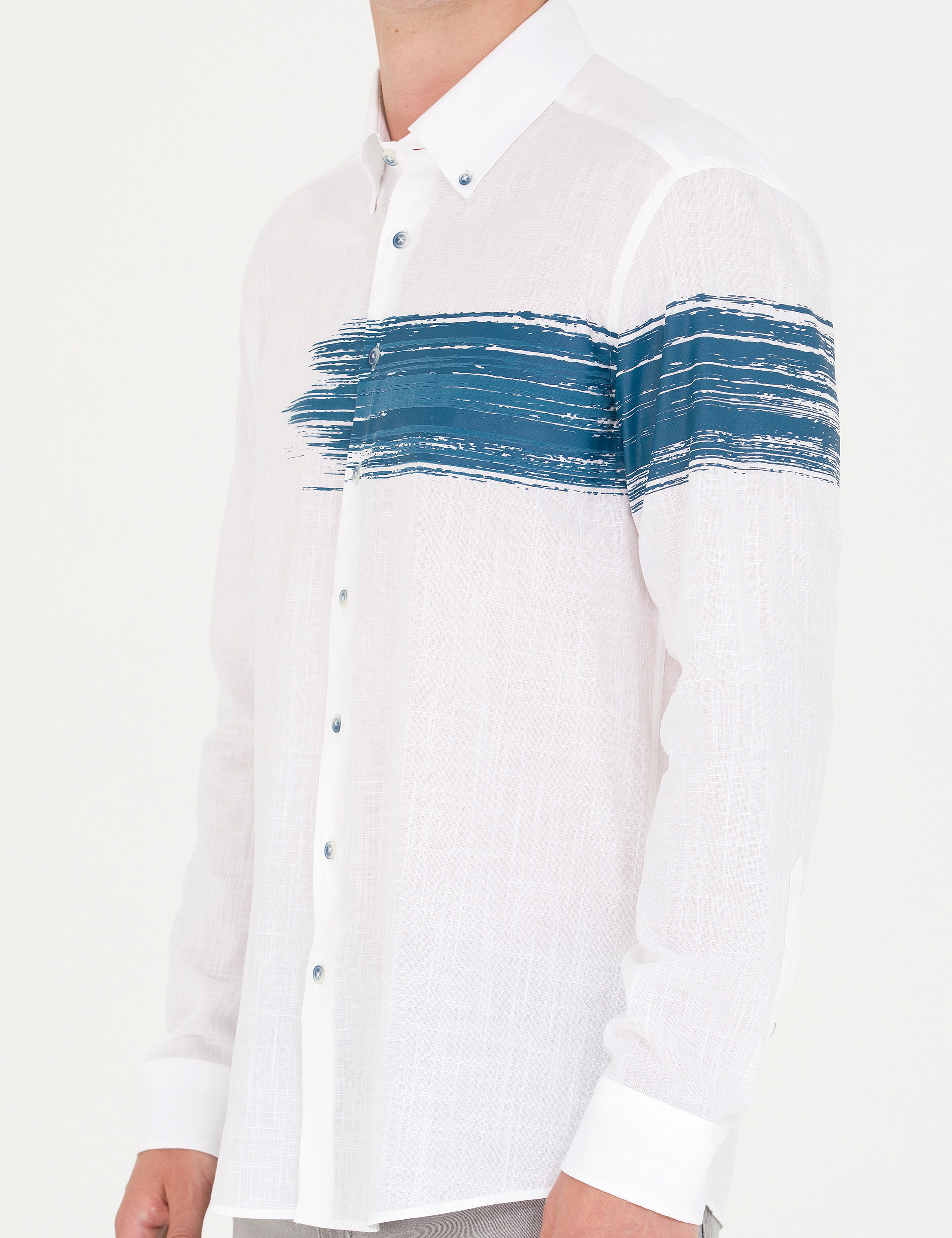Lacivert Regular Fit Uzun Kollu Gömlek - Image 6