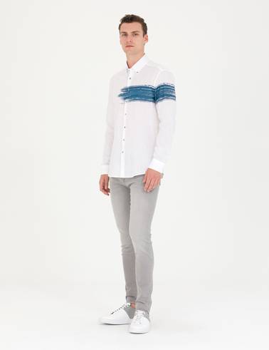 Lacivert Regular Fit Uzun Kollu Gömlek