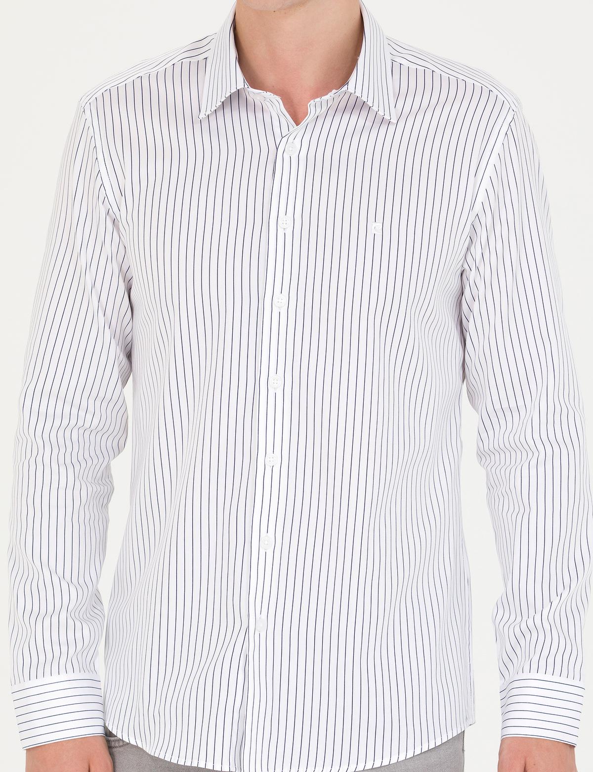 Lacivert Slim Fit Uzun Kollu Gömlek - 50267250028