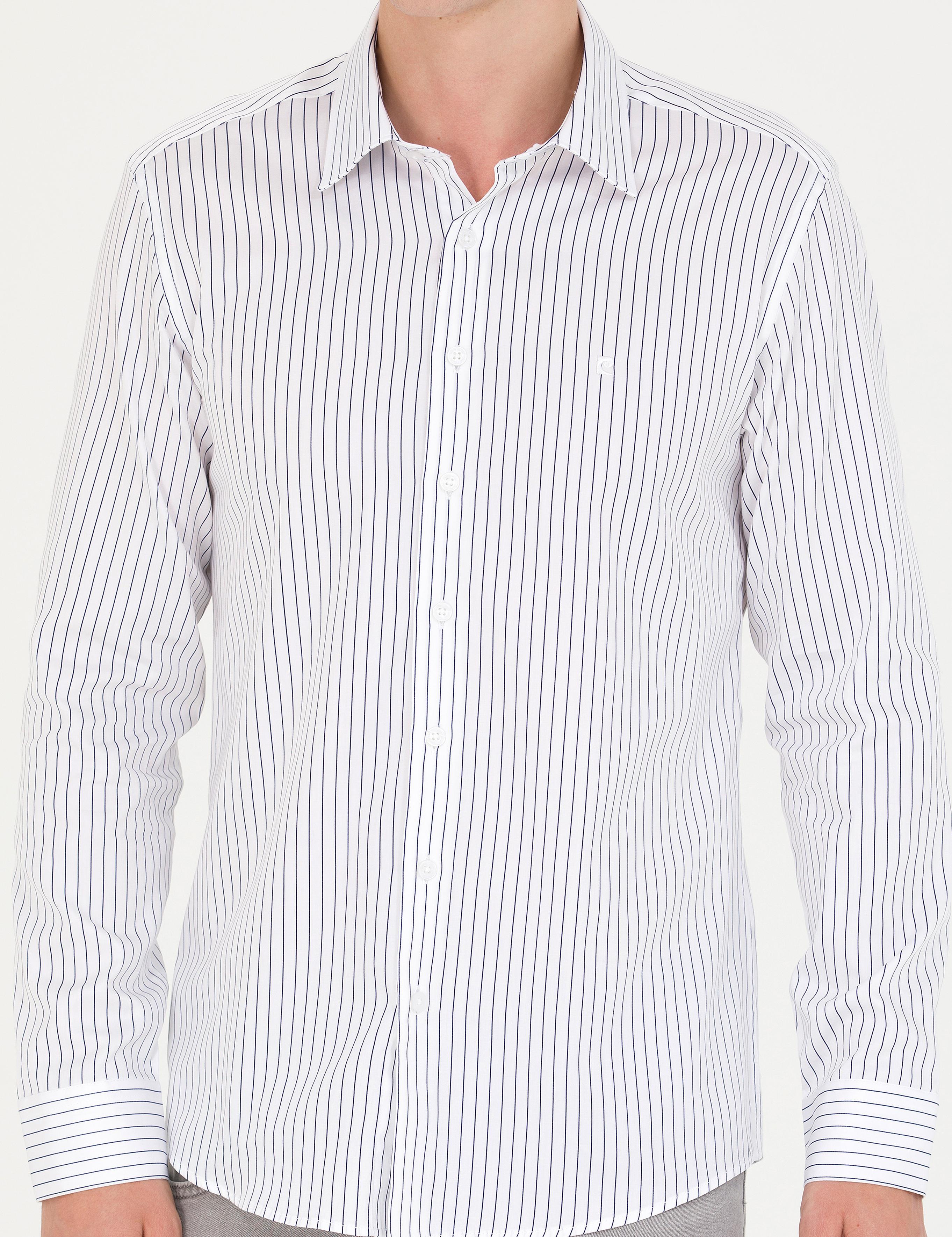 Lacivert Slim Fit Uzun Kollu Gömlek