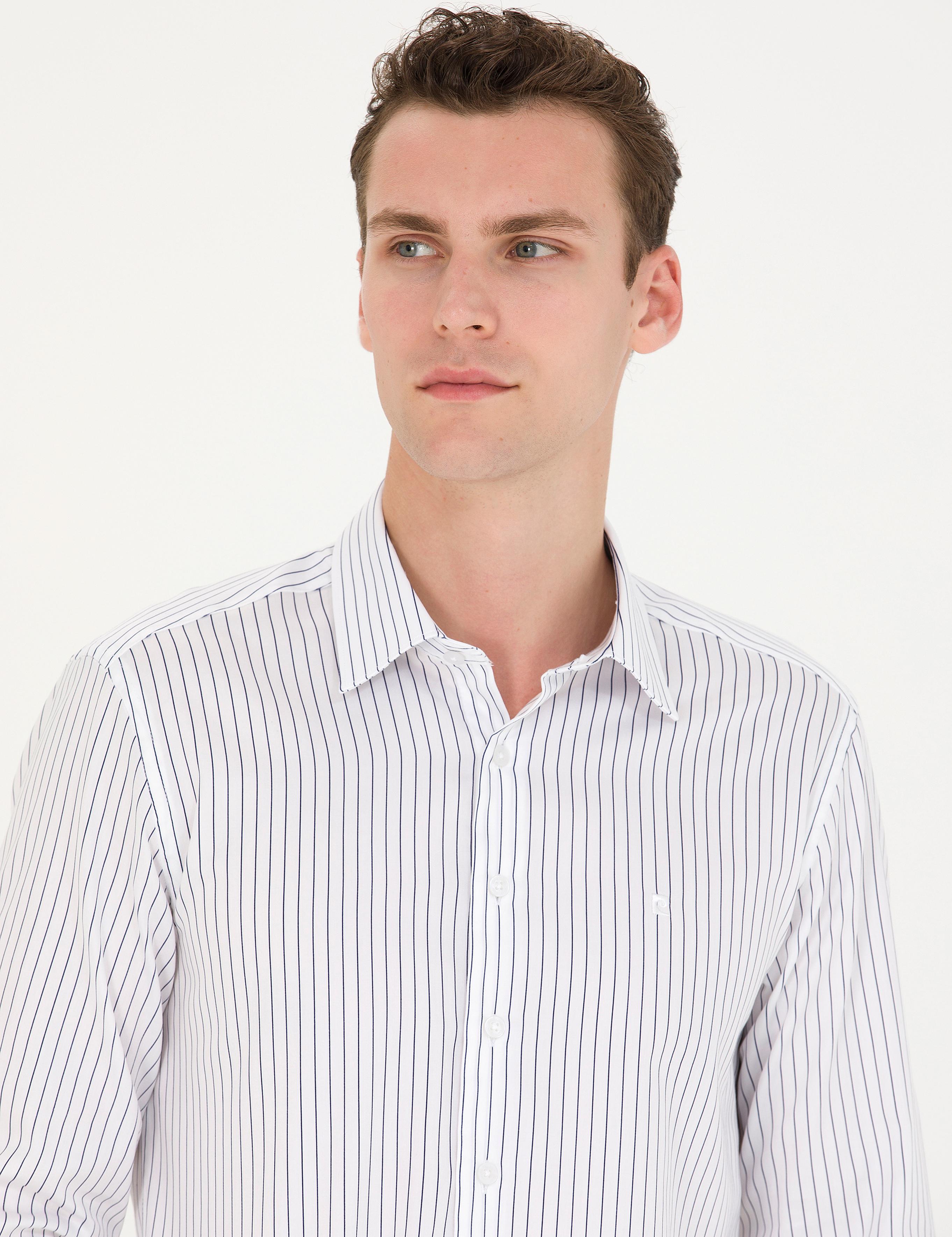 Lacivert Slim Fit Uzun Kollu Gömlek