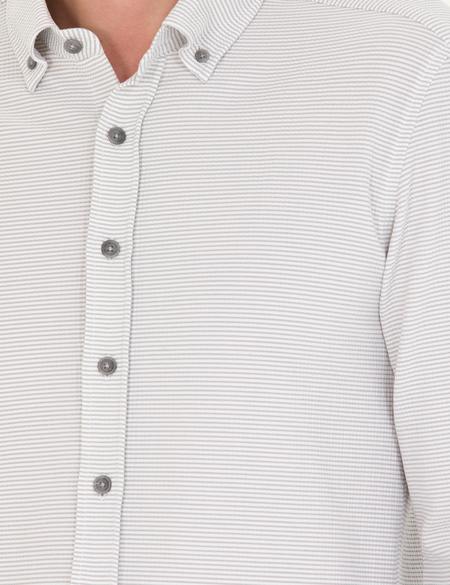 Açık Gri Slim Fit Uzun Kollu Gömlek - 50274595080