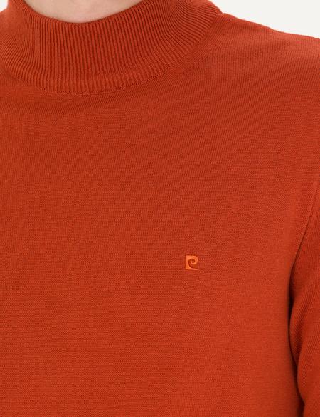 Kiremit Slim Fit Yarım Balıkçı Yaka Basic Triko Kazak - 50276161031