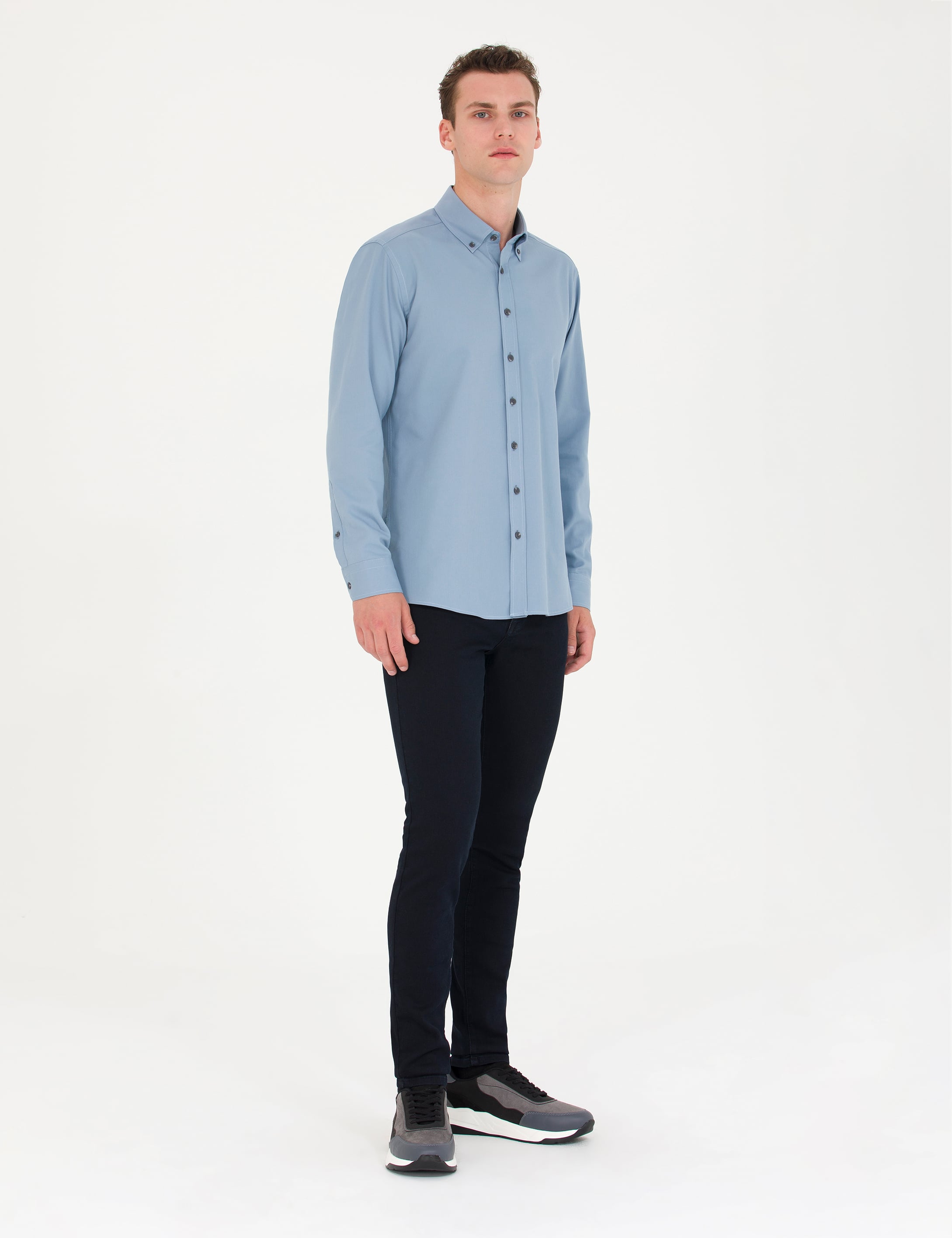 Pierre Cardin Mavi Regular Fit Uzun Kollu Gömlek görsel 4