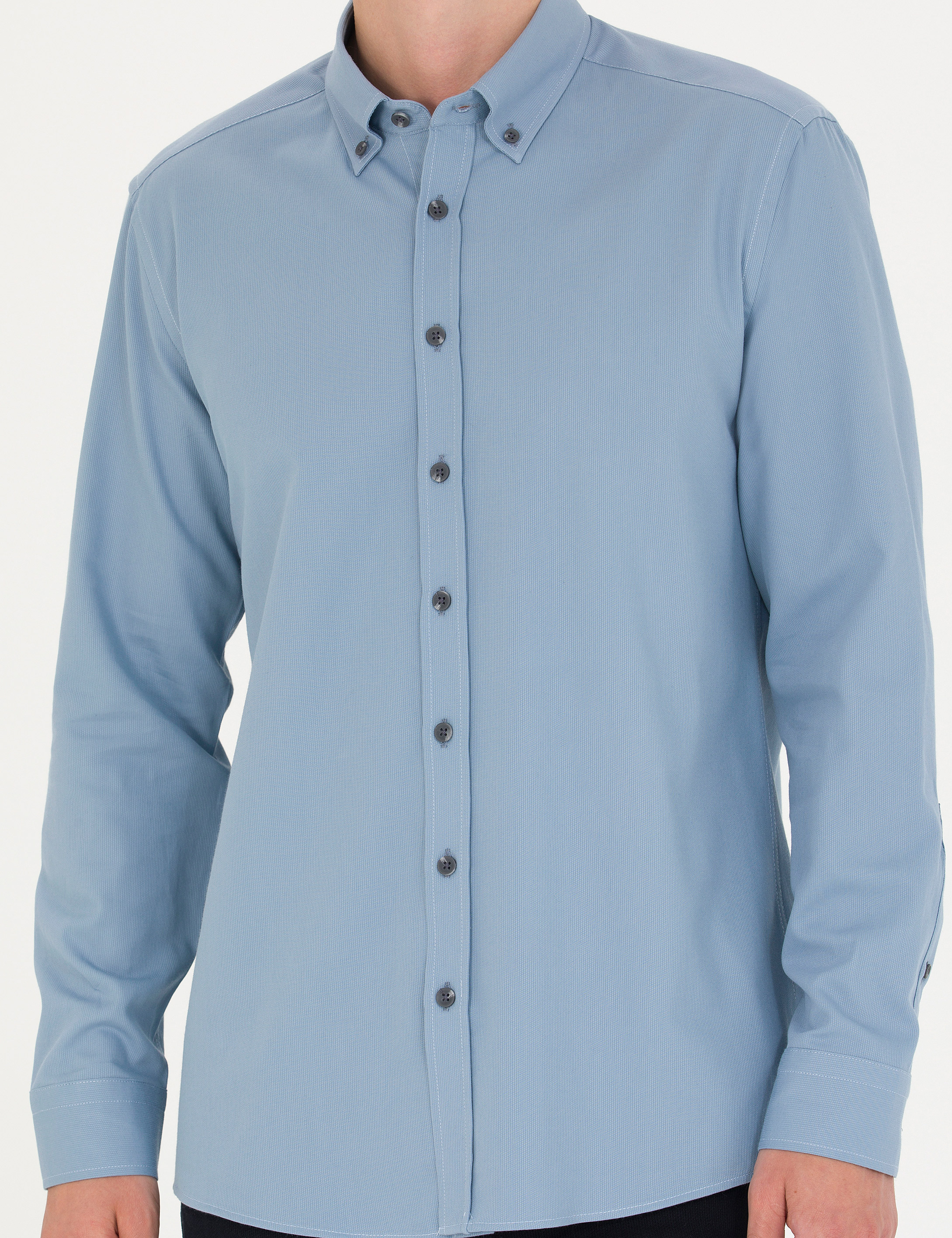 Pierre Cardin Mavi Regular Fit Uzun Kollu Gömlek görsel 6