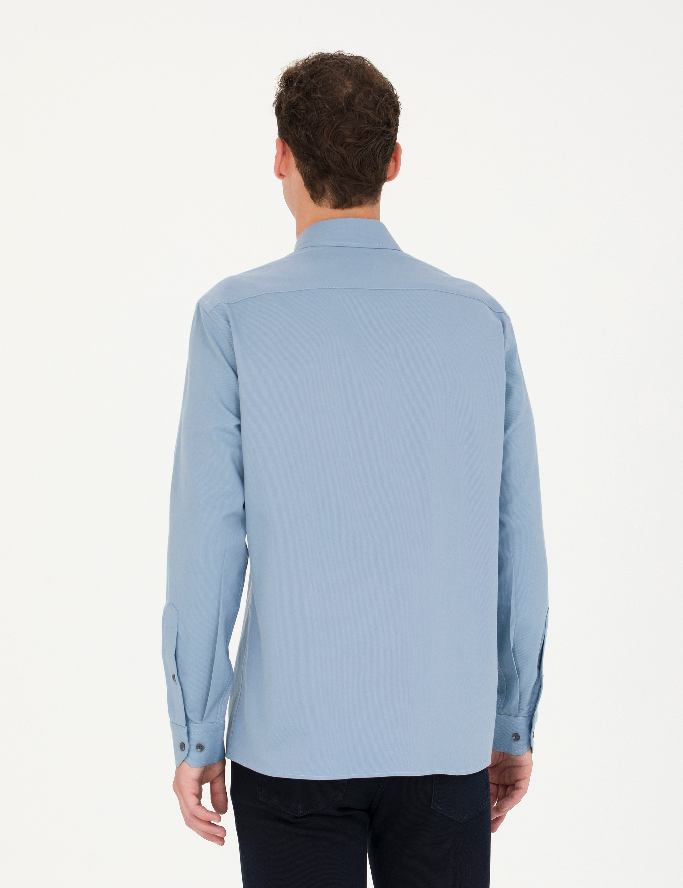 Pierre Cardin Mavi Regular Fit Uzun Kollu Gömlek görsel 5