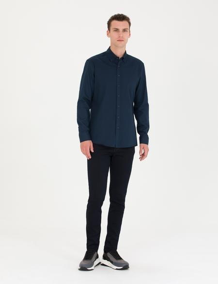 Lacivert Regular Fit Uzun Kollu Gömlek - 50276553034