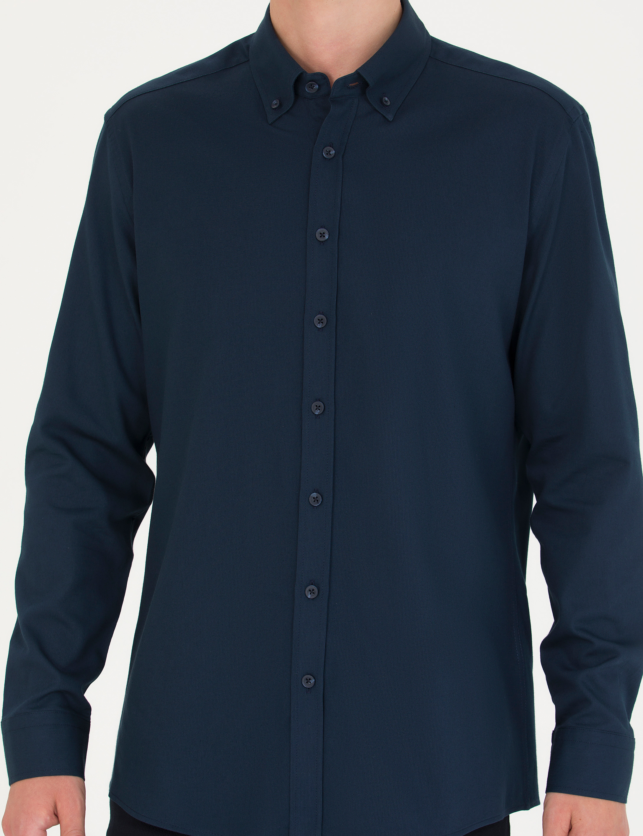 Pierre Cardin Lacivert Regular Fit Uzun Kollu Gömlek görsel 6