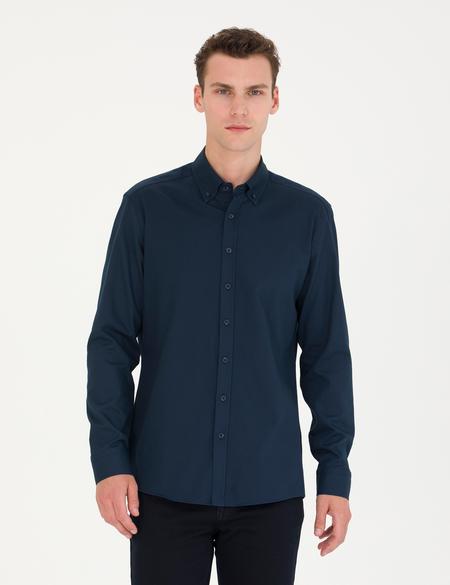 Lacivert Regular Fit Uzun Kollu Gömlek - 50276553034