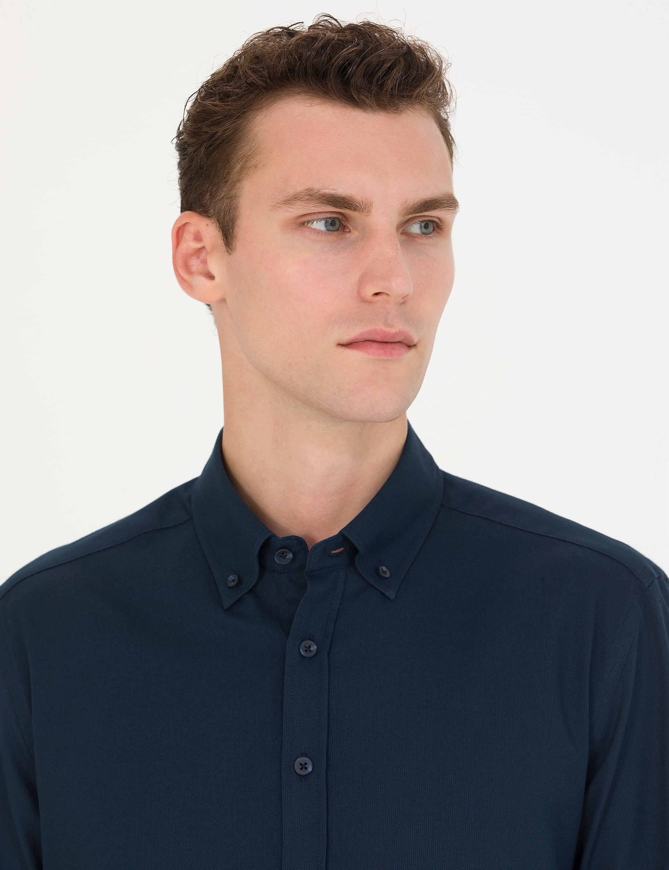 Pierre Cardin Lacivert Regular Fit Uzun Kollu Gömlek görsel 3