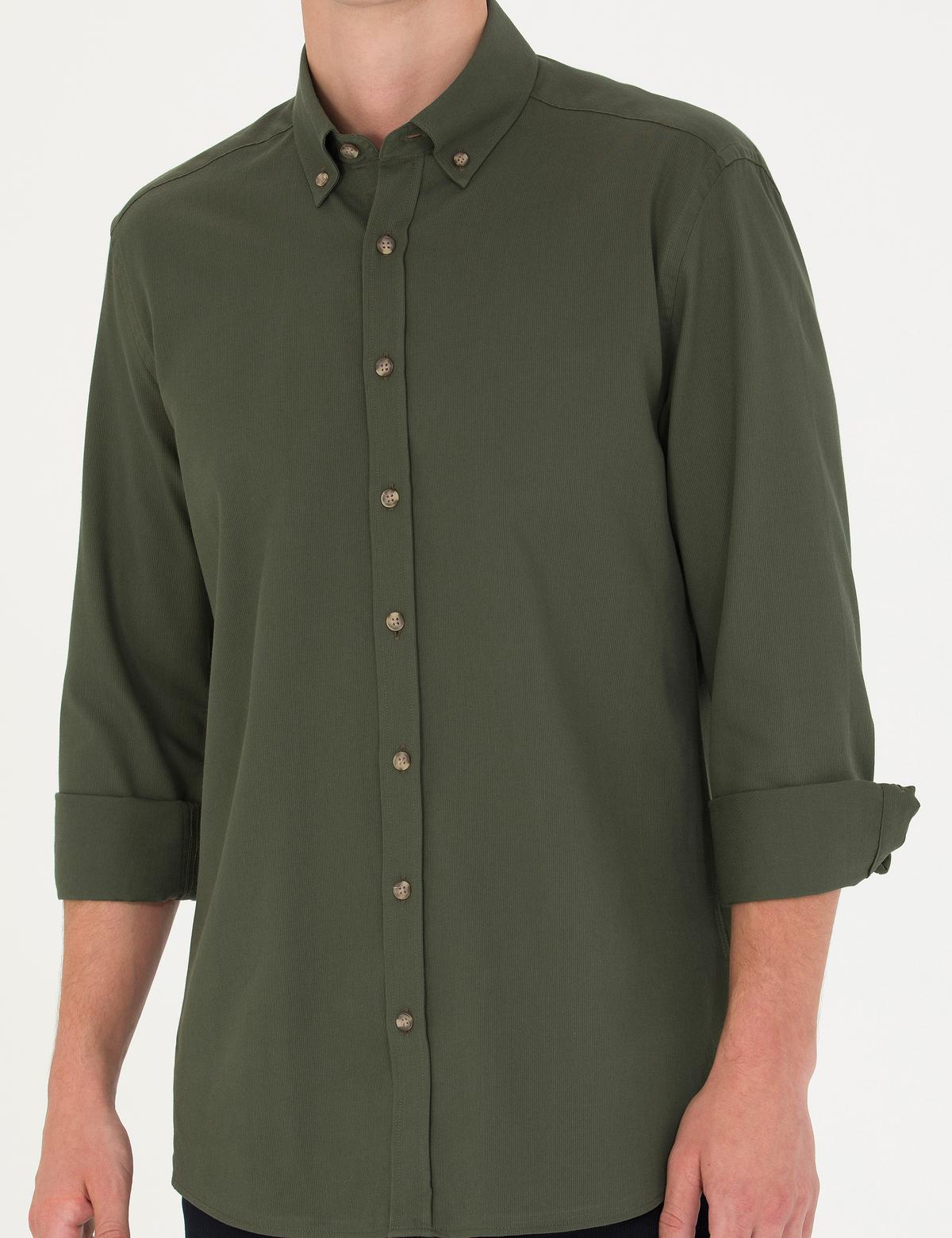 Haki Regular Fit Uzun Kollu Gömlek - 50276553043