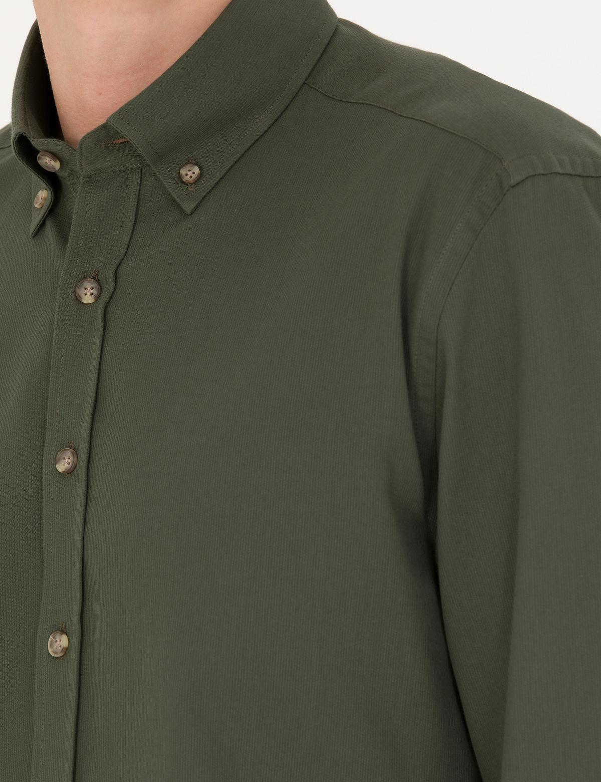 Haki Regular Fit Uzun Kollu Gömlek - 50276553043