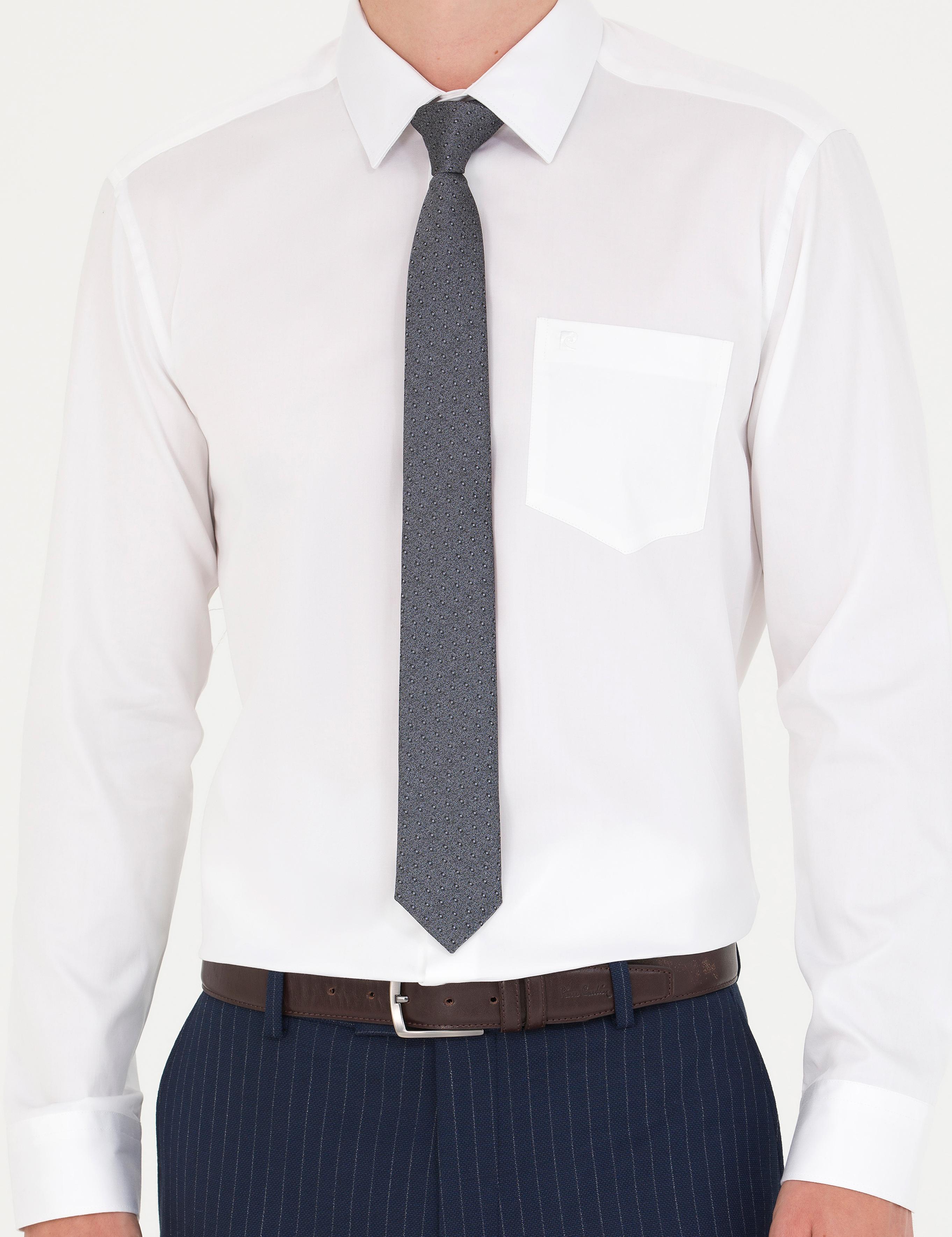 Beyaz Parlak Saten Regular Fit Uzun Kollu Basic Gömlek