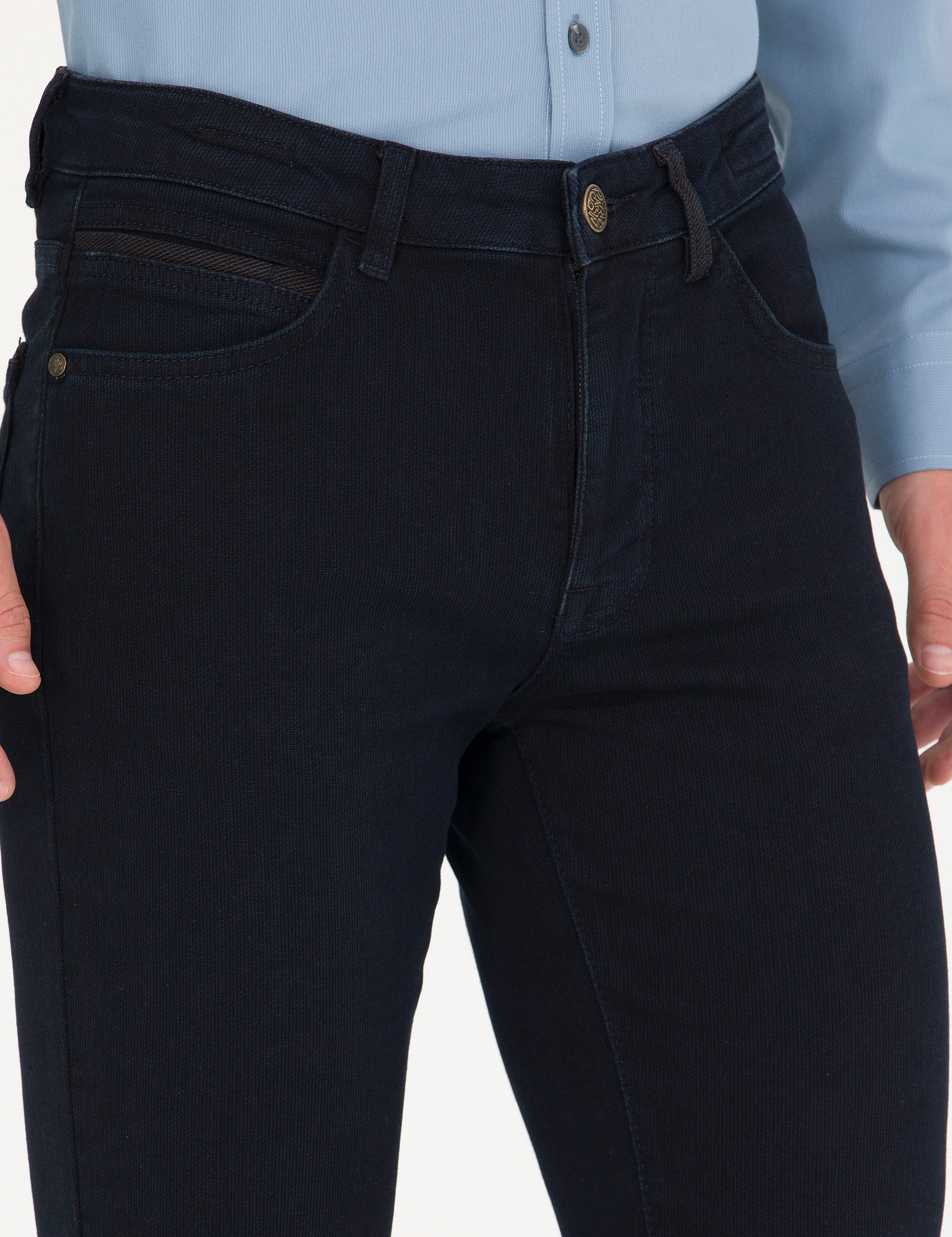 Koyu Lacivert Slim Fit Jean Pantolon - Image 5