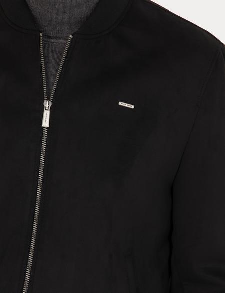 Siyah Suni Deri Ceket - 50280245005