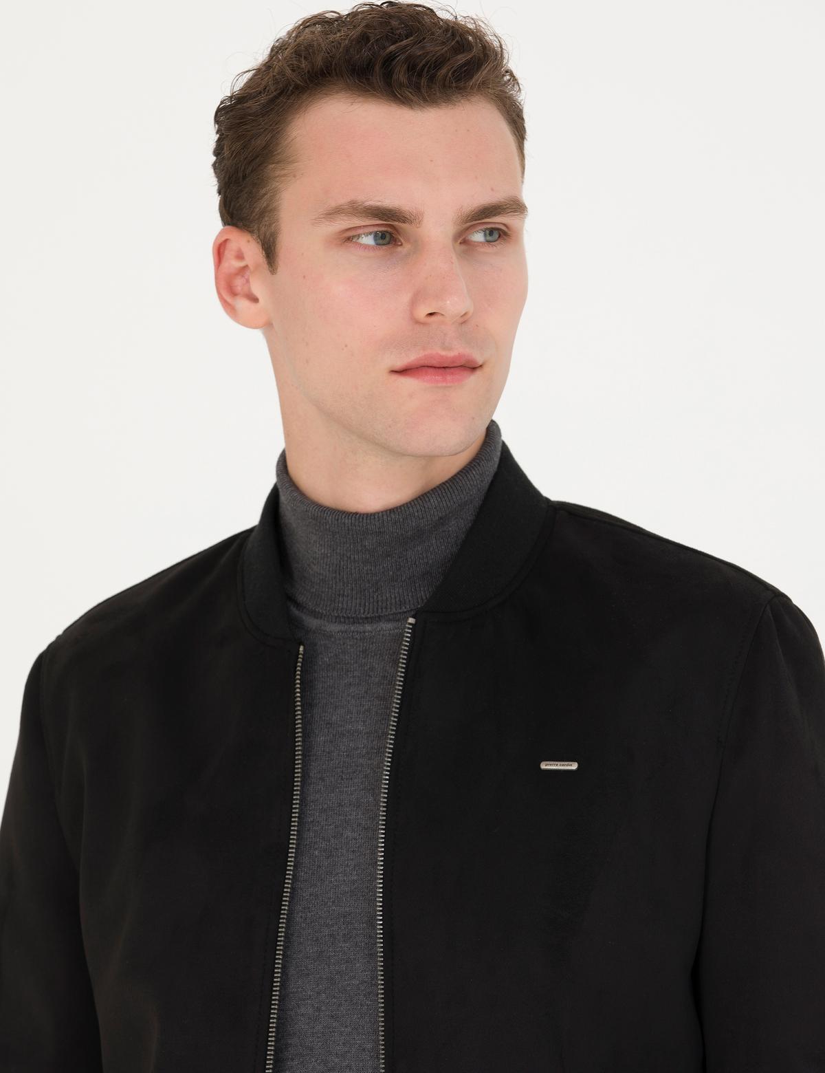 Siyah Suni Deri Ceket - 50280245005