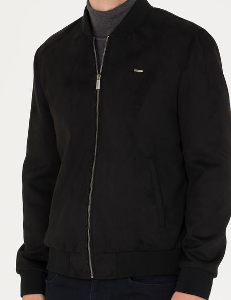 Siyah Suni Deri Ceket - 50280245005