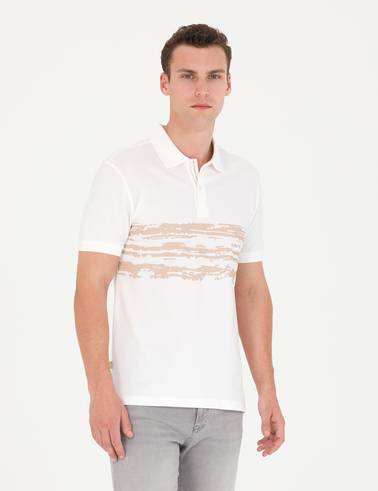 Ekru Slim Fit Polo Yaka Tişört