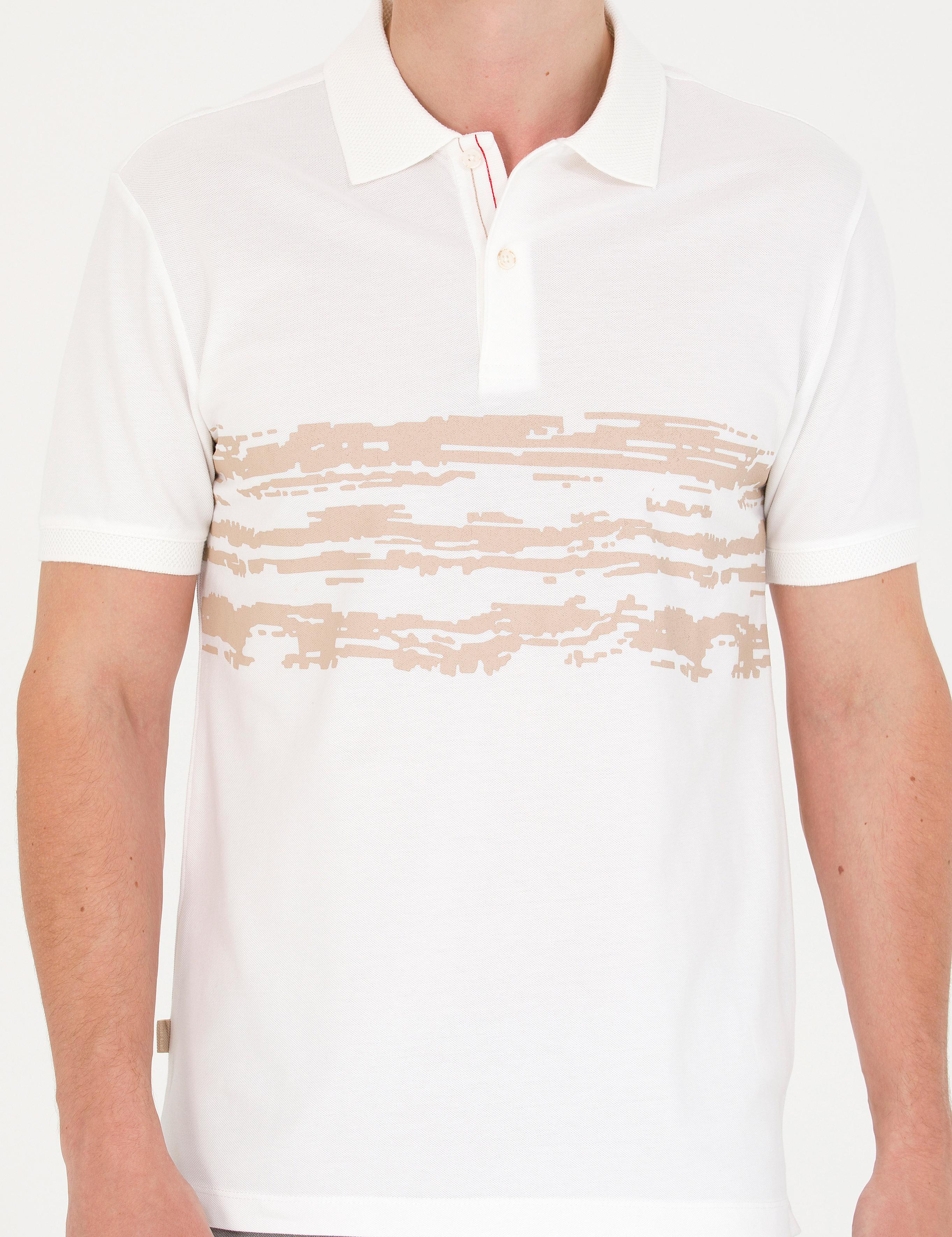 Ekru Slim Fit Polo Yaka Tişört