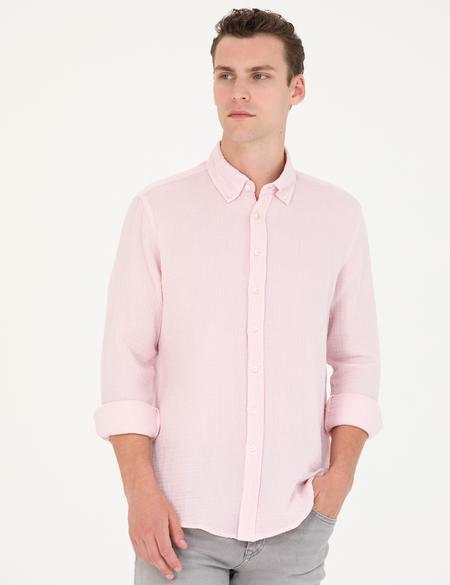 Pembe Regular Fit Uzun Kollu Gömlek - 50272203005
