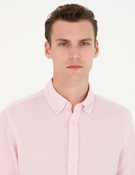 Pembe Regular Fit Uzun Kollu Gömlek - 50272203005