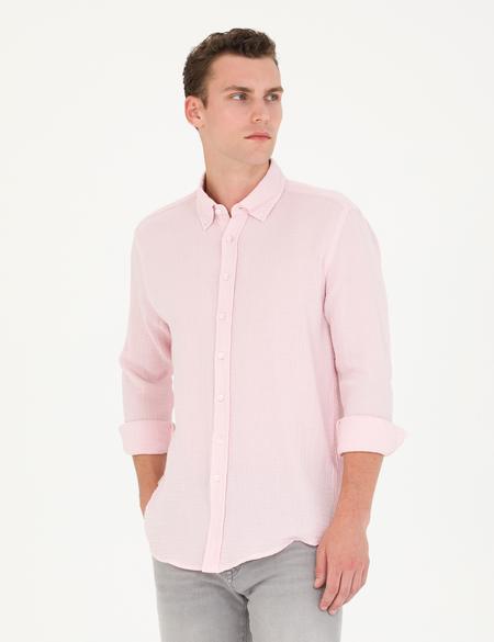 Pembe Regular Fit Uzun Kollu Gömlek - 50272203005