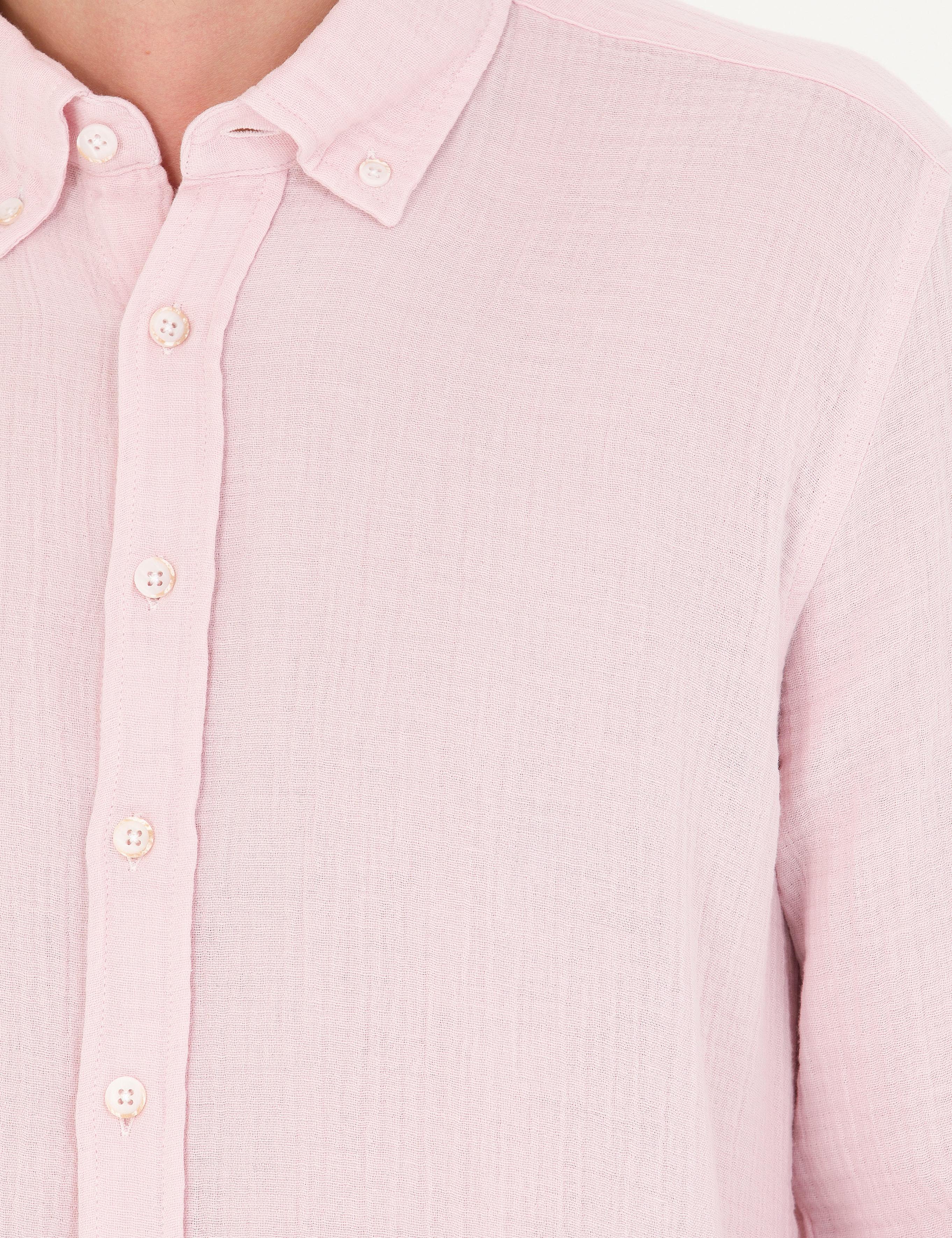 Pembe Regular Fit Uzun Kollu Gömlek