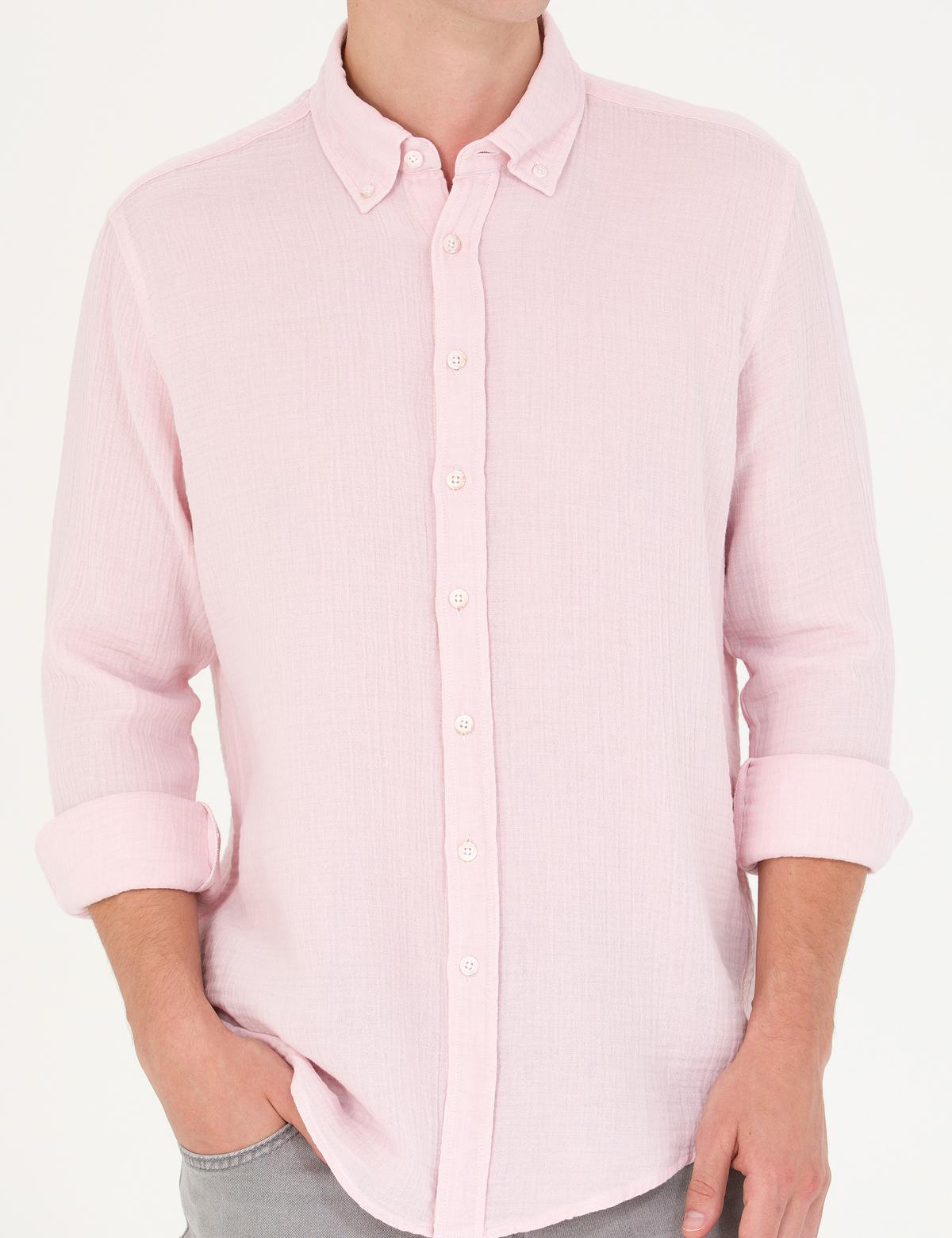 Pembe Regular Fit Uzun Kollu Gömlek - 50272203005