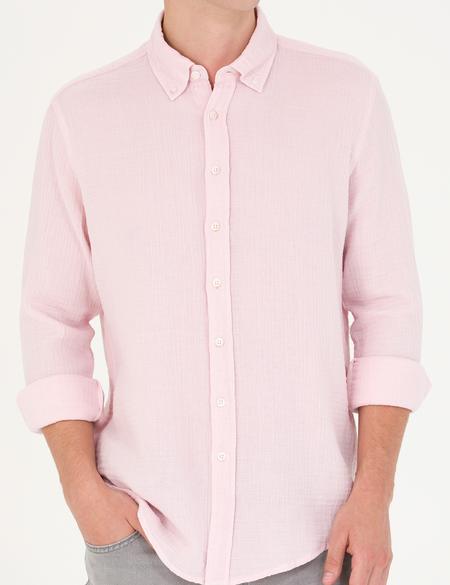 Pembe Regular Fit Uzun Kollu Gömlek - 50272203005