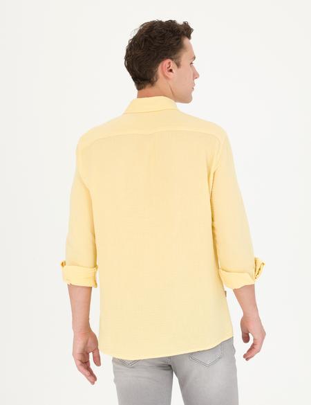 Sarı Regular Fit Uzun Kollu Gömlek - 50272203019