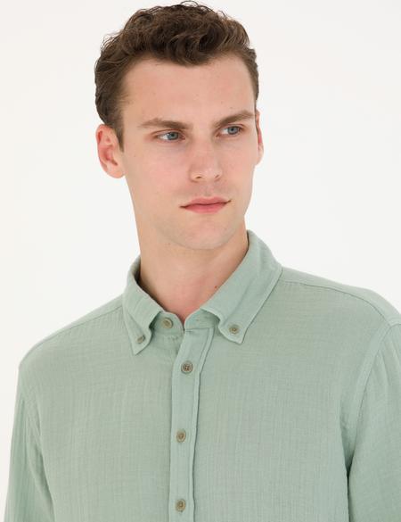 Gri Regular Fit Uzun Kollu Gömlek - 50272203028