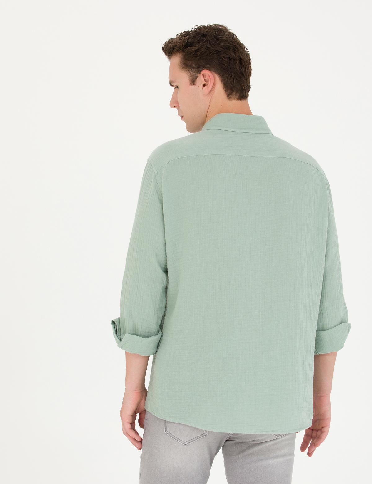 Gri Regular Fit Uzun Kollu Gömlek - 50272203028