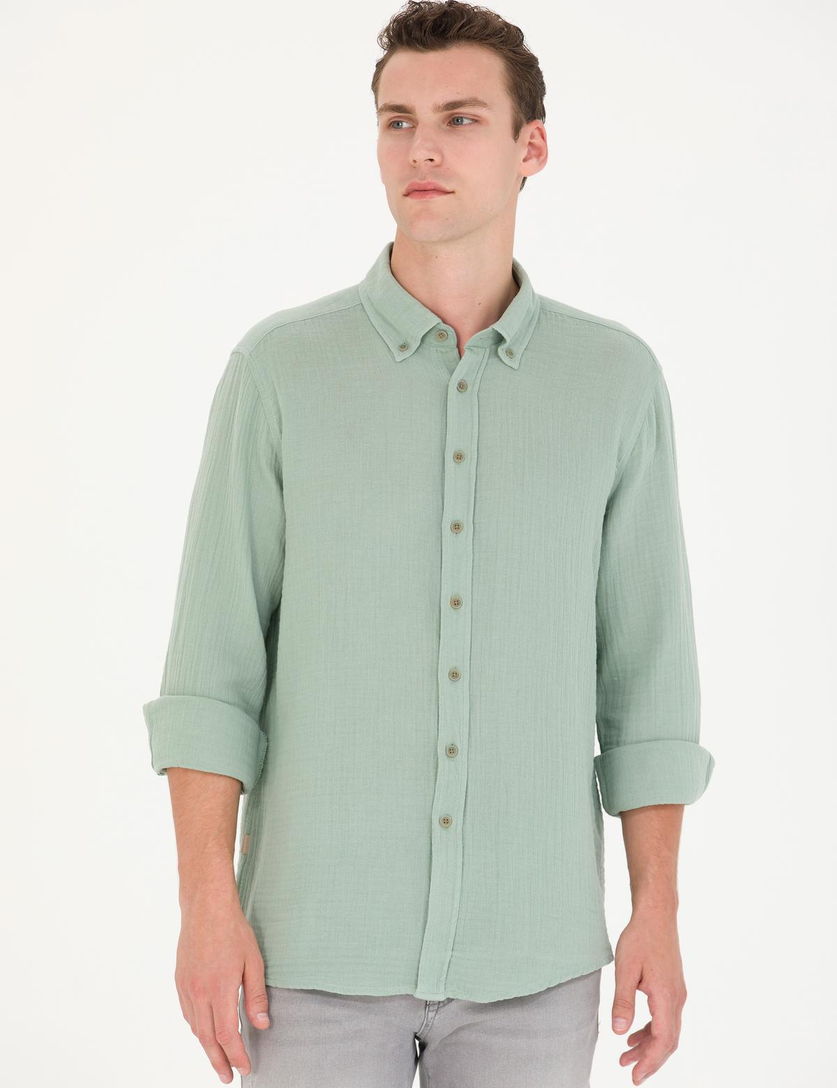 Gri Regular Fit Uzun Kollu Gömlek