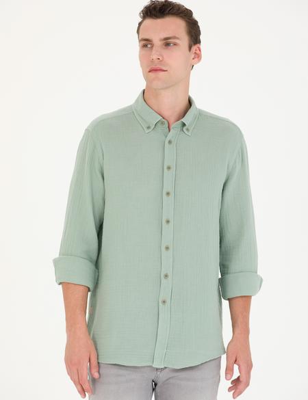 Gri Regular Fit Uzun Kollu Gömlek - 50272203028