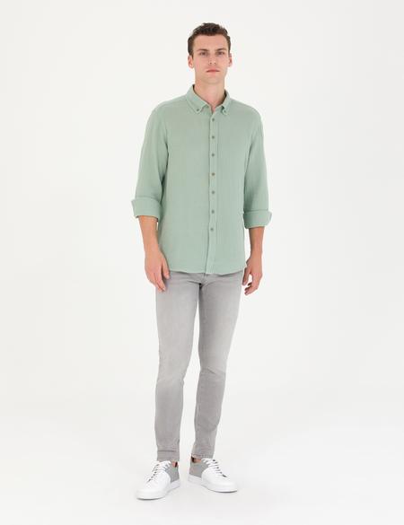 Gri Regular Fit Uzun Kollu Gömlek - 50272203028